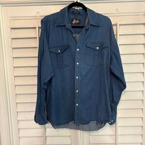 Justin Denim Button Down Shirt Size Medium